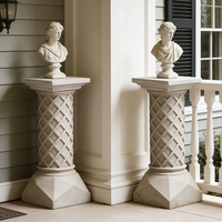 Socle en résine - Finition effet pierre, bases symétriques élégantes pour vases de jardin et présentoirs de sculptures d'extérieur