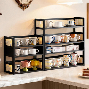 <b>Desktop</b> multi-functional storage rack, multi-tiered <b>shelf</b>, office tiered rack, cup holder, organizer, storage rack, small - Product Image 2