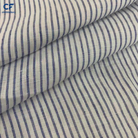 Tissu rayé en lin pur - Bandes de lin épaisses pour chemises d'été pour hommes, robes pour femmes et tissus vestimentaires