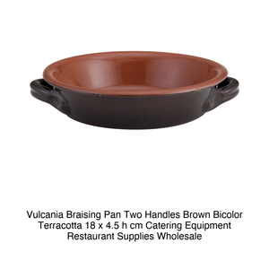 Cacerola poco profunda de terracota con 2 asas Ø 18 cm H 4.5 cm, marrón bicolor Vulcania - Product Image 2
