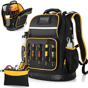 Polyester Material Laptop Sleeve Multiple Pockets <b>Heavy</b> <b>Duty</b> Zipper Closure Tool Pouch with Hard Bottom Casual Tool <b>Backpack</b> - Product Image 1