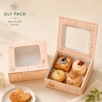 Boîte à biscuits carrée personnalisée de qualité alimentaire avec fenêtre transparente, emballage en papier biodégradable pour boulangerie et confiserie