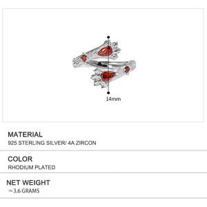 WuQie-Anillo de plata de primera ley con forma de León para mujer, sortija, plata esterlina, Circonia cúbica, zirconia, circonita, zirconita, diseño creativo - Product Image 2