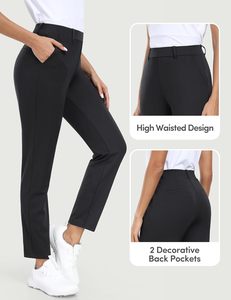 Pantalon <span class=keywords><strong>de</strong></span> travail extensible uni à devant plat en nylon et élasthanne pour femme, coupe droite, décontracté, pour le <span class=keywords><strong>golf</strong></span> et les voyages, avec poches, lavable en machine - Product Image 5