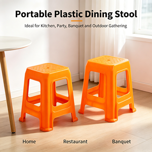 Factory Sales Living Room Square <strong>Plastic</strong> <strong>Stool</strong> Portable Red Blue Orange Stack <strong>Plastic</strong> Garden <strong>Stool</strong> - Product Image 3