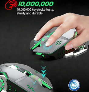 Ratón Inalámbrico Recargable para Juegos con Iluminación Colorida y 4 Velocidades DPI para Computadora Portátil - Product Image 3