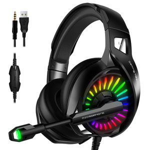 Auriculares con cable para juegos de ordenador, cascos con luces y micrófono - Product Image 4