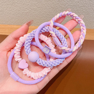 Korean color big circle head rope set children's <b>rubber</b> band hair <b>ring</b> does not hurt hair girls hair <b>ring</b> tie hair accessories - Product Image 5