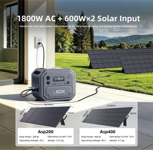 Station d'alimentation portable ABOK 2500W IP65 2160Wh, panneaux solaires pliables <span class=keywords><strong>400W</strong></span>, générateur hybride <span class=keywords><strong>solaire</strong></span> extérieur, batterie LiFePO4 mobile - Product Image 5