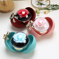 Roses préservées boîte-cadeau papillon rond préservé fleur boîte-cadeau bague de fiançailles boucles d'oreilles bijoux Rose cadeau pour les filles