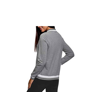 Women's <b>Grey</b> Varsity <b>Jacket</b> 100% Wool Eco-Friendly <b>Waterproof</b> Winter Fashion - Product Image 2