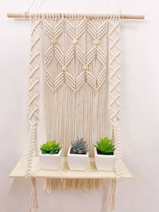 Vente à bas prix Promotion Stock fait à la main en macramé étagère Boho plante cintre macramé tenture <span class=keywords><strong>murale</strong></span> <span class=keywords><strong>tapisserie</strong></span> pour la décoration <span class=keywords><strong>murale</strong></span> de la maison - Product Image 4
