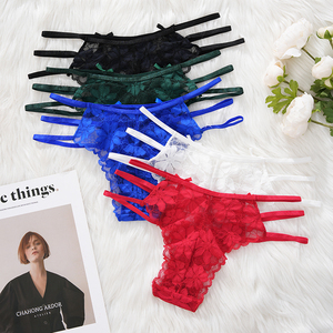 Venta de fábrica Ropa Interior Transparente Sexy Mujeres Ropa Interior Encaje Recorte Señoras Panty - Product Image 4