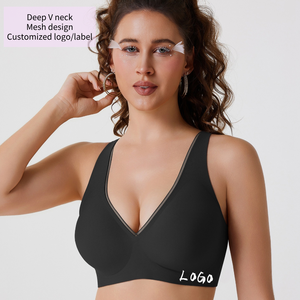 <span class=keywords><strong>Sujetador</strong></span> de <span class=keywords><strong>tira</strong></span> de gelatina sin costuras con cuello en V profundo para mujer superventas de EE. UU./UE - Product Image 1