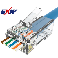 Câble réseau UTP RJ45, connecteur Ethernet RJ45 traversant 8P8C, connecteur modulaire Cat 6 Cat6 RJ45