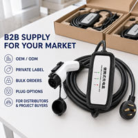 Conector de Carga para Vehículos Eléctricos de 0.92/3.84/7.6kW 120/240V CA, Tipo J1772, Contactos Plateados, LED de Seguridad, Cable TPE de 5m, Compatible con OEM/ODM
