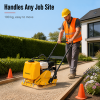 Compacteur de sol vibrant à plaque vibrante Honda GX160 5,5 CV, force d'excitation 18 kN, 100 Hz pour routes, jardins, tranchées et remblais