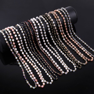 Collar Gargantilla de Alta Calidad para Mujer con Cuentas de Hematita Dorada y Piedra Natural de Gema en Cubo Facetado de 4 mm, Diseño Nuevo Resistente al Agua JNK9406 - Product Image 3