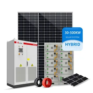 Yüksek güç Atess 100kw 150kw hibrid invertör ticari güneş sistemi JA Trina 100000 w 580 ile GÜNEŞ PANELI watt
