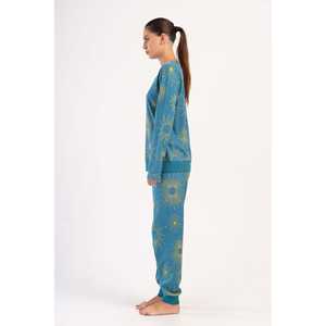 Ensemble de pyjama d'été KADIN en spandex à col rond et manches longues avec taille élastique, logo personnalisable pour les familles, taille XL - Product Image 2