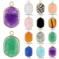 Pendentif rectangulaire en améthyste 16x25mm, pierre précieuse, pour la fabrication de bijoux DIY (boucles d'oreilles, colliers, bracelets) et la lithothérapie