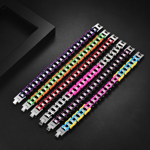 Trendy Bicycle Chain Bracelet Punk Rock Motorcycle Style Stainless Steel <b>Men</b> Bracelet Jewelry - Product Image 1