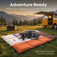 Coussin de voyage matelassé imperméable et portable pour chien et chat, petit et moyen, avec blocs de couleur, pour siège de voiture, camping et extérieur