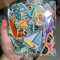 Baru populer musim panas waktu pantai bordir pakaian tambalan kustom keren musim panas pantai bordir besi pada Patch untuk pakaian topi