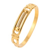 Bracelet Gaovo de luxe léger ajouré pavé de zircone cubique, plaqué or 18 carats, en acier inoxydable, élégant, résistant au ternissement, bijoux de mode pour femme