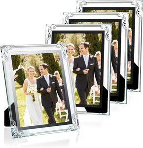 Cadres photo en verre 4x6 et 5x7 en gros, vente chaude, design simple et élégant, pour afficher des photos horizontales ou verticales sur table - Product Image 1