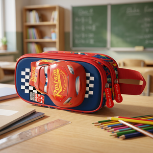 Karactermania para Cars 3 Estuche Doble 3D para Lápices con Cierre de Cremallera, Tela Negra - Uso Escolar y de Oficina - Product Image 3