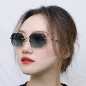 Sifier Gradient màu xanh lá cây lens Eyewear unisex không có vành kim loại Kính mát bán buôn nylon nhỏ Eyewear Sunglasses men phụ nữ - Product Image 3
