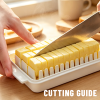 Conteneur à beurre de qualité supérieure avec fente de découpe, boîte de conservation alimentaire en ABS avec couvercle, boîte à beurre pour réfrigérateur, conteneur de rangement de cuisine