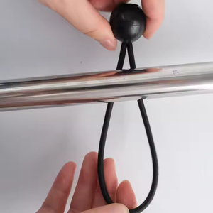 Cordons élastiques à billes noires de 6 pouces 50 pièces <span class=keywords><strong>cordon</strong></span> d'arrimage tissé extérieur <span class=keywords><strong>pour</strong></span> corde à billes en caoutchouc de tente avec attache à billes élastiques - Product Image 4