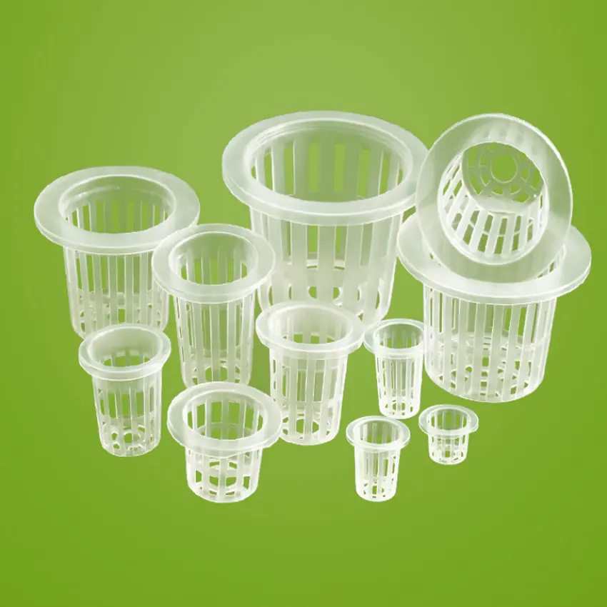 Clear mini plastic Hydroponics Slotted Mesh plant pots wholesale