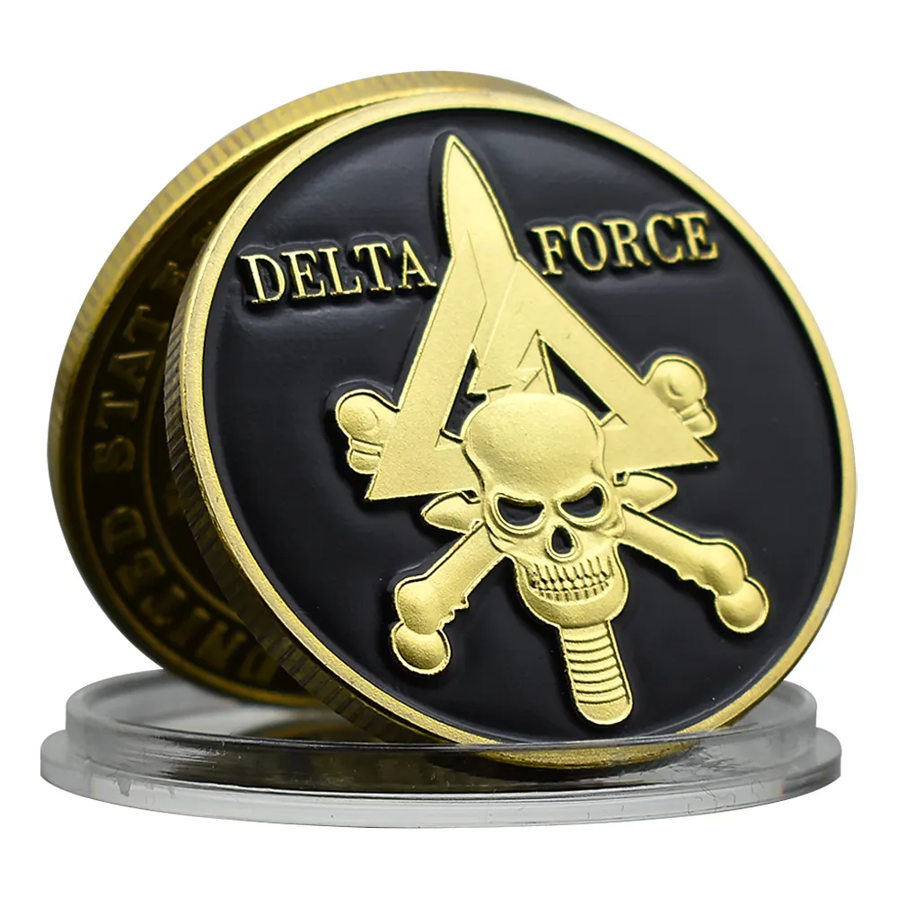 미국 델타 포스 해골 수집품 선물 바다 봉사 메달 기념 금화
