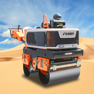 Đi Bộ Phía Sau Loại Đôi Trống Rung Con Lăn Xăng Diesel Nhỏ Nén Nén Con Lăn Máy Nén Tay Mini Đường Con Lăn - Product Image 1