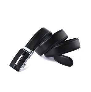Ceinture pour homme en cuir de vache véritable, durable, pour tenue habillée ou décontractée, longueur personnalisable avec boucle automatique en alliage réglable - Product Image 3