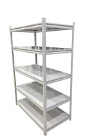 Verstellbares, einfach zu installierendes Industrie-Regal mit 5 Ebenen, Laminat-Lagerregal, kommerzielles Metallwinkelregal, individuell anpassbar