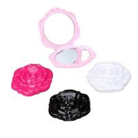 Miroir de poche compact rétro double face portable avec motif rose, personnalisable avec logo, outil de maquillage