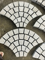 Pierre de pavage en granit en forme d'éventail à prix avantageux, pierre de pavage en granit gris pour allée, emboîtable