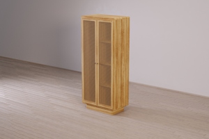 René série armoire en bois de teck massif chambre appartement minimaliste rotin Accent couleur naturelle MDF carcasse acrylique évier robinet - Product Image 2