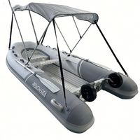 Bateau semi-rigide en aluminium de 11,5 pieds pour 6 personnes, Achilles Hypalon avec compartiment de rangement avant en aluminium, auvent pliable, roues à dégagement rapide