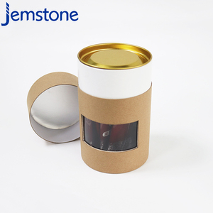 Conteneur en tube de papier personnalisé, recyclable, pour collations, bonbons, noix, avec fenêtre en PVC et couvercle en métal - Product Image 5