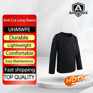 Camiseta Negra Anticorte Personalizable AmpsafeX al por Mayor, Material HPPE, Resistente a Cortes y Puñaladas, Nivel de Protección D, Ropa de Seguridad - Product Image 1