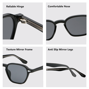 Nuevas gafas de sol cuadradas de moda Retro Vintage Unisex propionato gafas de sol estética avanzada <span class=keywords><strong>lentes</strong></span> polarizadas - Product Image 2