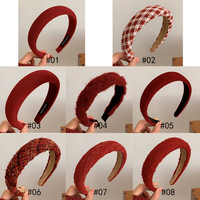 Bandeau de cheveux rouge de Noël de haute qualité pour filles, bandeau en velours de laine vintage, éponge rétro, maquillage, diadèmes du Nouvel An