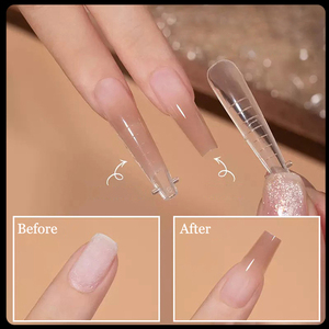 Custom Logo Coffin Square Ballerina <b>Nail</b> Dual Forms Poly Gel Quick Building Finger <b>Extension</b> Mold Tips - Product Image 4