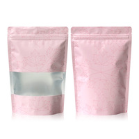 Pochette colorée à fermeture éclair avec fenêtre transparente, sac d'emballage mat en feuille métallisée pour aliments, snacks, bonbons et biscuits