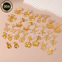 Anting Baja Tahan Karat Berlapis Emas Liontin Bunga Elegan Perhiasan Fashion Untuk Wanita Grosir Dari Cina Harga Rendah ALN0509-01